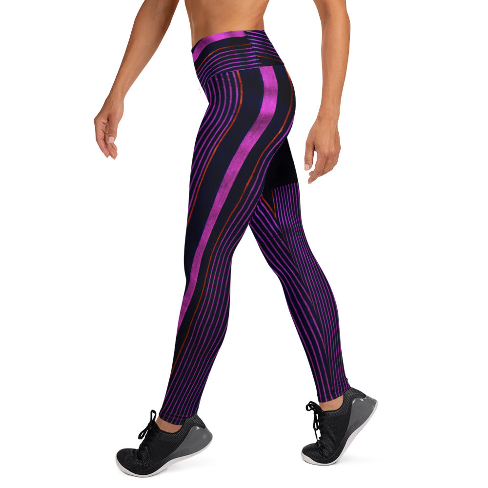 Dance Leggings. Yoga Pants. Gym or Workout High Waist Leggings. "Peppermint" Streetwear by WickedYo.